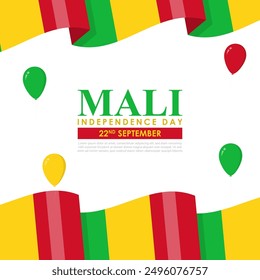 Vector illustration of Mali Independence Day social media feed template