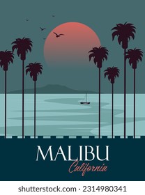 Vintage poster Malibu Beach Lifeguards - Retro Poster California – My Retro  Poster