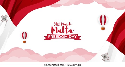 Vector illustration for Malta freedom day banner