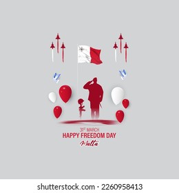 Vector illustration for Malta freedom day banner