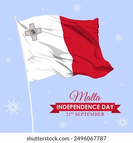 Vector illustration of Malta Independence Day social media feed template