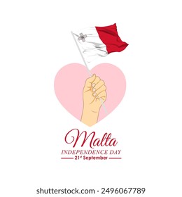 Vector illustration of Malta Independence Day social media feed template