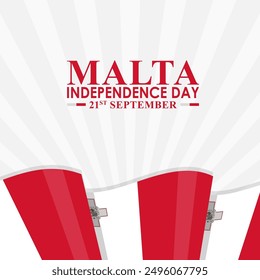 Vector illustration of Malta Independence Day social media feed template