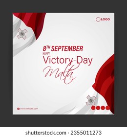 Vector illustration of Malta Victory Day social media story feed template