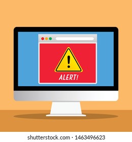 Vector illustration of malware alert. Cyber security concept. Log4j vulnerability