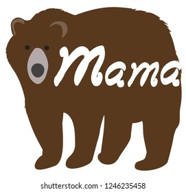 vector illustration of a mama bear. cute animal background.