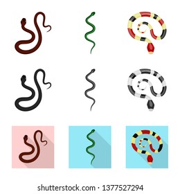 Vector illustration of mammal and danger icon. Collection of mammal and medicine stock symbol for web.