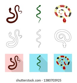 Vector illustration of mammal and danger icon. Collection of mammal and medicine vector icon for stock.