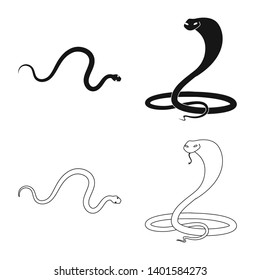 Vector illustration of mammal and danger icon. Set of mammal and medicine vector icon for stock.