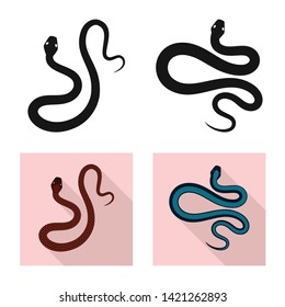 Vector illustration of mammal and danger icon. Set of mammal and medicine stock symbol for web.