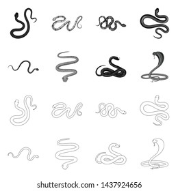 Vector illustration of mammal and danger icon. Set of mammal and medicine stock symbol for web.