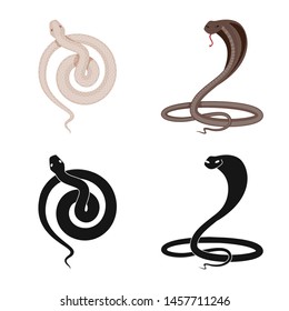 Vector illustration of mammal and danger icon. Set of mammal and medicine stock vector illustration.