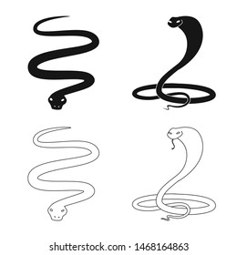 Vector illustration of mammal and danger icon. Collection of mammal and medicine stock symbol for web.
