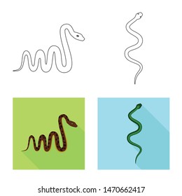Vector illustration of mammal and danger icon. Collection of mammal and medicine stock symbol for web.