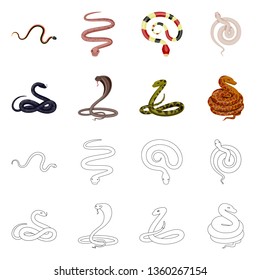 Vector illustration of mammal and danger logo. Collection of mammal and medicine stock vector illustration.