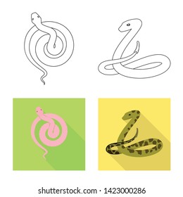 Vector illustration of mammal and danger logo. Collection of mammal and medicine stock symbol for web.