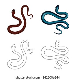 Vector illustration of mammal and danger logo. Collection of mammal and medicine stock symbol for web.