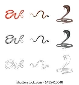Vector illustration of mammal and danger logo. Collection of mammal and medicine stock symbol for web.