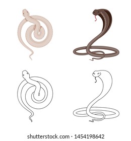 Vector illustration of mammal and danger logo. Set of mammal and medicine stock symbol for web.