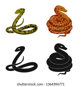 Vector illustration of mammal and danger sign. Set of mammal and medicine stock vector illustration.