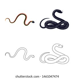 Vector illustration of mammal and danger sign. Collection of mammal and medicine stock symbol for web.