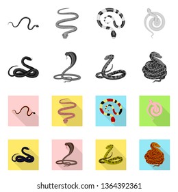 Vector illustration of mammal and danger symbol. Set of mammal and medicine stock symbol for web.