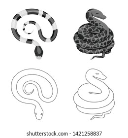 Vector illustration of mammal and danger symbol. Collection of mammal and medicine vector icon for stock.