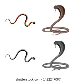 Vector illustration of mammal and danger symbol. Set of mammal and medicine stock symbol for web.