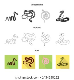 Vector illustration of mammal and danger symbol. Set of mammal and medicine stock symbol for web.