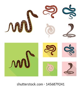 Vector illustration of mammal and danger symbol. Collection of mammal and medicine stock vector illustration.
