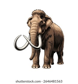 ilustração vetorial de um mamute sobre um fundo branco