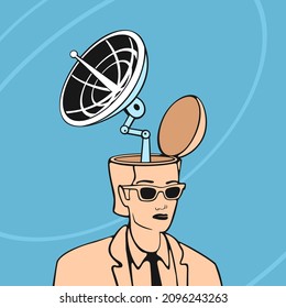 Vector Illustration Man With Antenna