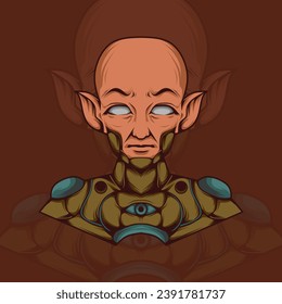 vector illustration of a man in armor