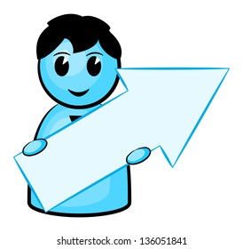 vector illustration of a man with arrow