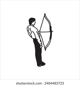 vector illustration of man with arrow concept