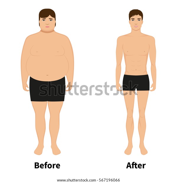 Vector Illustration Man Before After Weight Stock Vector (Royalty Free ...