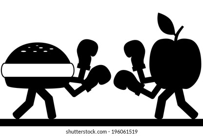 Vector / illustration. A man is boxing the taxes.