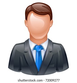 vector illustration of man in business suit as user icon