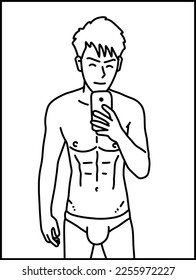 vector illustration of man cartoon for coloring