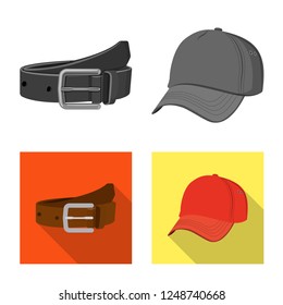 Vector illustration of man and clothing icon. Set of man and wear stock vector illustration.