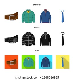 Vector illustration of man and clothing icon. Set of man and wear stock symbol for web.