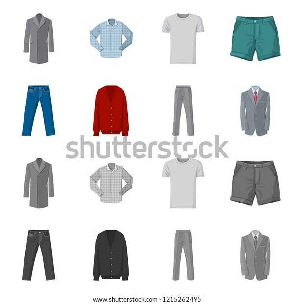 Vector Illustration Man Clothing Icon Collection Stock Vector (Royalty ...