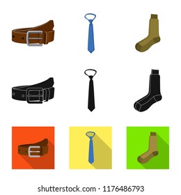 Vector illustration of man and clothing logo. Collection of man and wear vector icon for stock.