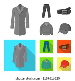 Vector illustration of man and clothing logo. Collection of man and wear stock vector illustration.