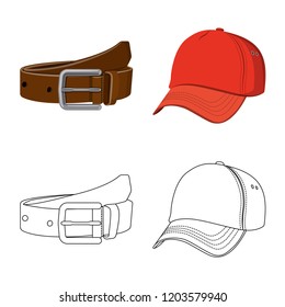 Vector illustration of man and clothing logo. Collection of man and wear stock vector illustration.