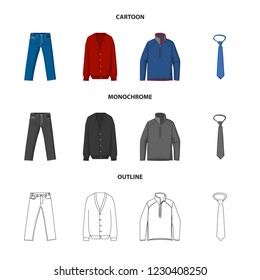 Vector illustration of man and clothing logo. Collection of man and wear stock symbol for web.
