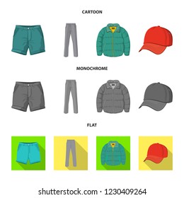 Vector illustration of man and clothing logo. Collection of man and wear stock vector illustration.