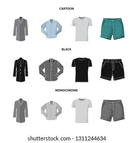 Vector illustration of man and clothing logo. Collection of man and wear stock vector illustration.