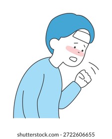 Ilustración vectorial de un hombre tosiendo