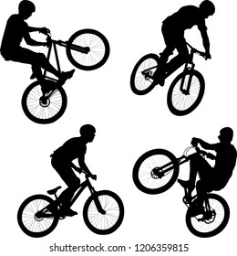 vector illustration of man doing bike trick